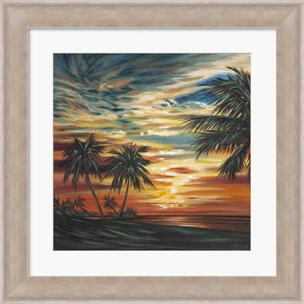 Framed Stunning Tropical Sunset I Print