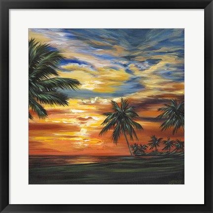 Framed Stunning Tropical Sunset II Print