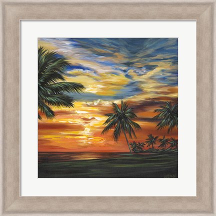 Framed Stunning Tropical Sunset II Print