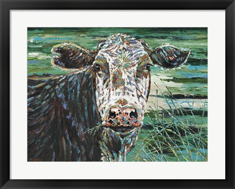 Framed Marshland Cow II Print