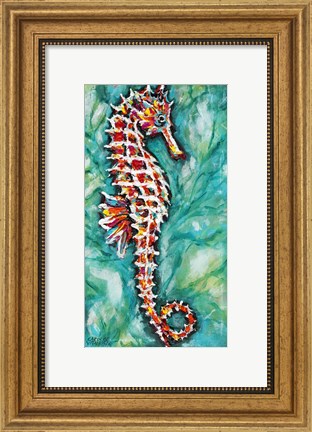 Framed Radiant Seahorse I Print