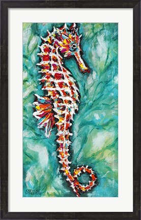 Framed Radiant Seahorse I Print