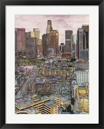 Framed US Cityscape-Los Angeles Print