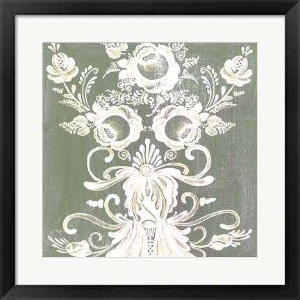 Framed Patinaed Scroll II Print