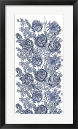 Framed Ice Blue Botanical I Print