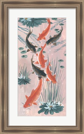 Framed Traditional Koi Pond I Print