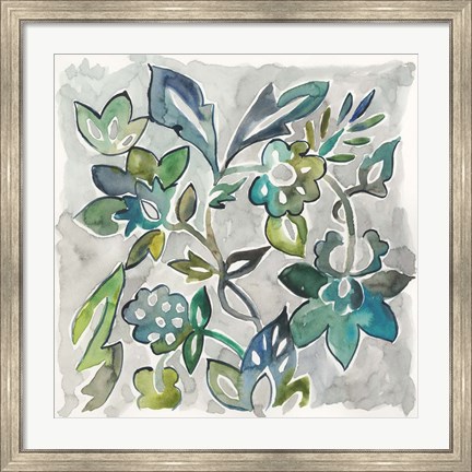 Framed Sapphire Vine I Print