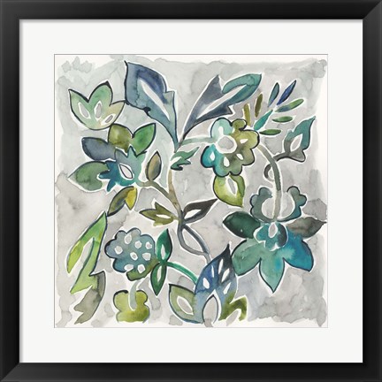 Framed Sapphire Vine I Print