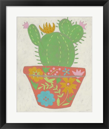 Framed Happy Cactus I Print