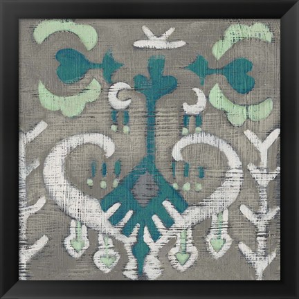 Framed Teal Tapestry I Print