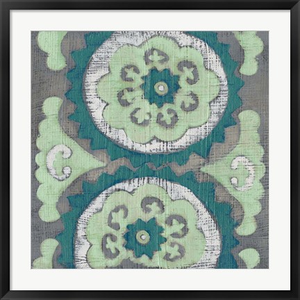 Framed Teal Tapestry III Print