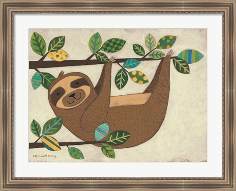 Framed Hanging Sloth Print