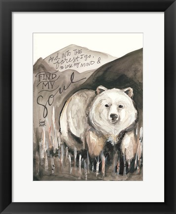 Framed Find My Soul Bear Print