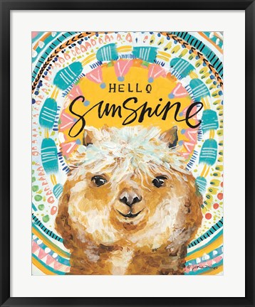 Framed Hello Sunshine Llama Print