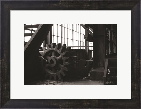 Framed Old Gears Print
