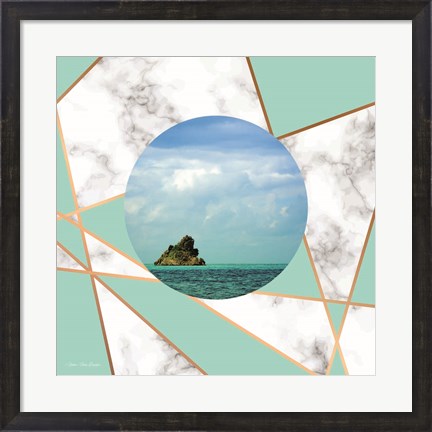 Framed Marble Polygonal Island Print