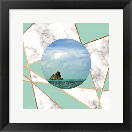 Framed Marble Polygonal Island Print