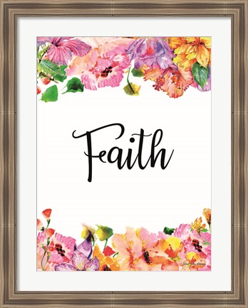 Framed Floral Faith Print