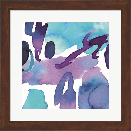 Framed Modern Violet Watercolor Print