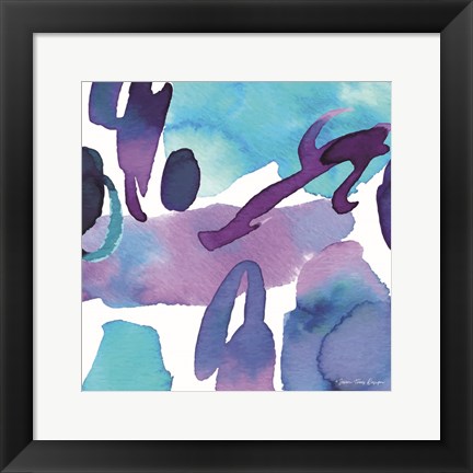 Framed Modern Violet Watercolor Print