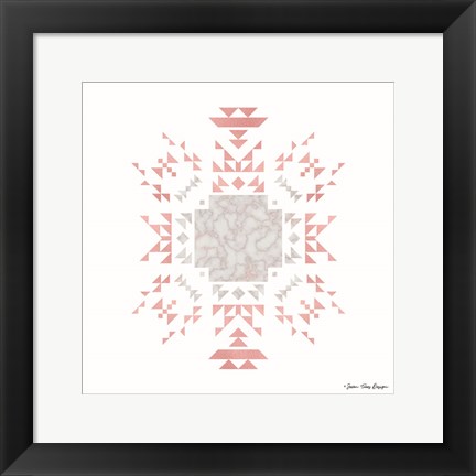 Framed Pink Aztec I Print