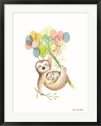 Framed Sloth Birthday I Print