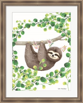 Framed Hanging Around Sloth II Print