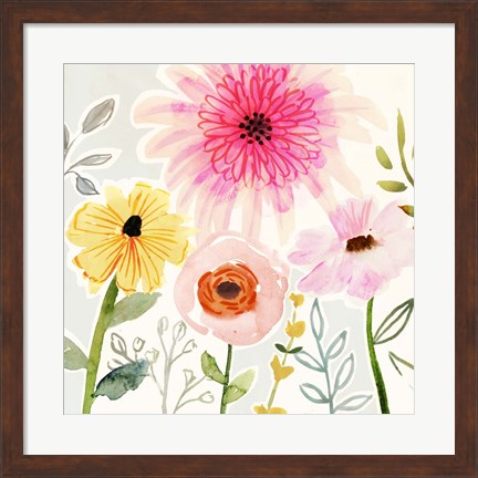 Framed Floral Pop II Print