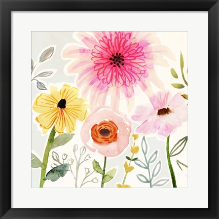 Framed Floral Pop II Print