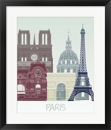 Framed Paris Skyline Print