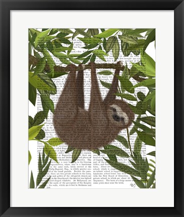 Framed Sloth Hanging Around Print