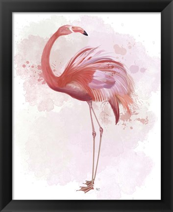 Framed Fluffy Flamingo 3 Print