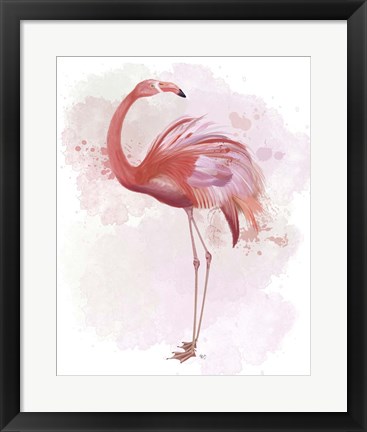 Framed Fluffy Flamingo 3 Print