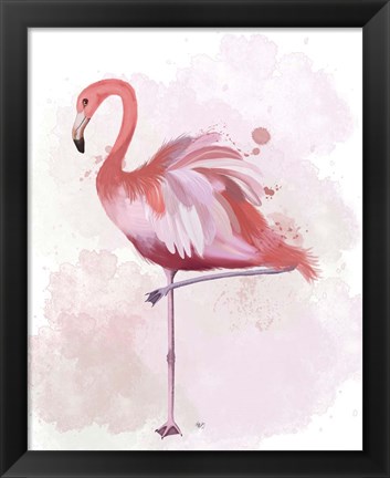 Framed Fluffy Flamingo 4 Print