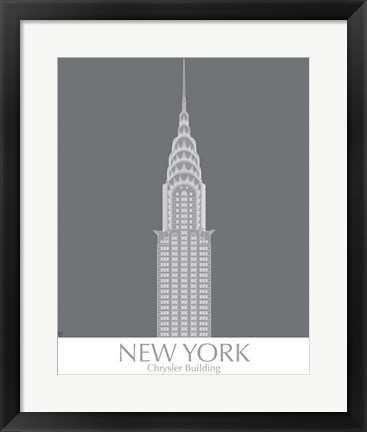 Framed New York Chrysler Building Monochrome Print