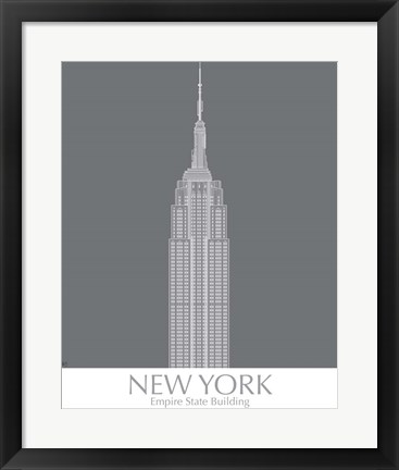 Framed New York Empire State Building Monochrome Print