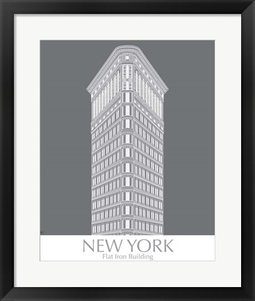 Framed New York Flat Iron Building Monochrome Print