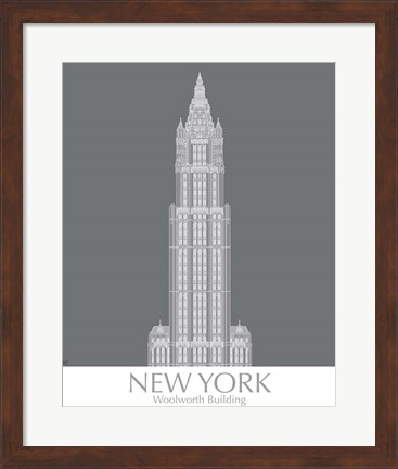 Framed New York Woolworth Building Monochrome Print