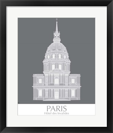 Framed Paris Les Invalides Monochrome Print