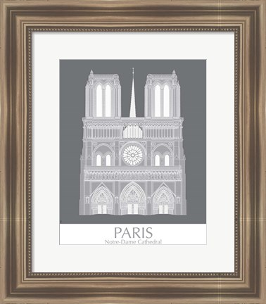 Framed Paris Notre Dame Monochrome Print