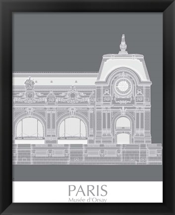 Framed Paris Musee Dorsay Monochrome Print