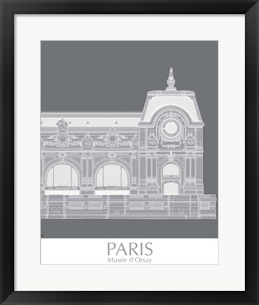 Framed Paris Musee Dorsay Monochrome Print