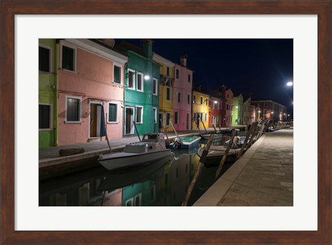 Framed Burano Street Lights I Print