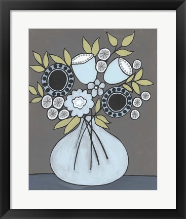 Framed Happy Garden Flowers III Print