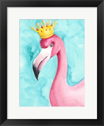 Framed Flamingo Queen I Print