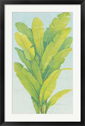 Framed Chartreuse Tropical Foliage II Print