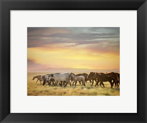 Framed Sunkissed Horses I Print