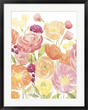 Framed Pastel Petals I Print