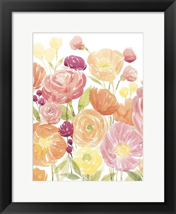 Framed Pastel Petals I Print