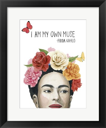 Framed Frida&#39;s Flowers I Print